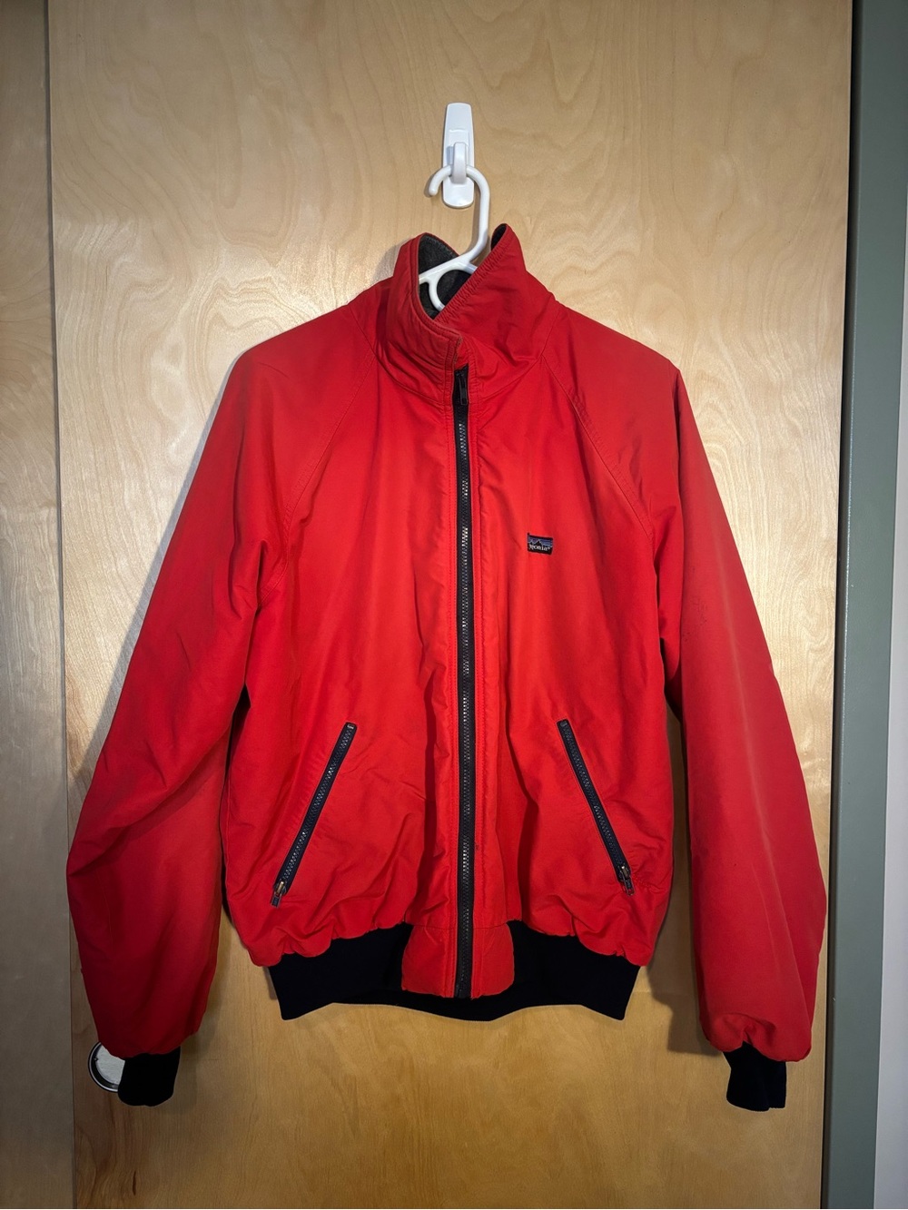 Patagonia Red Bomber Jacket with Black Trim